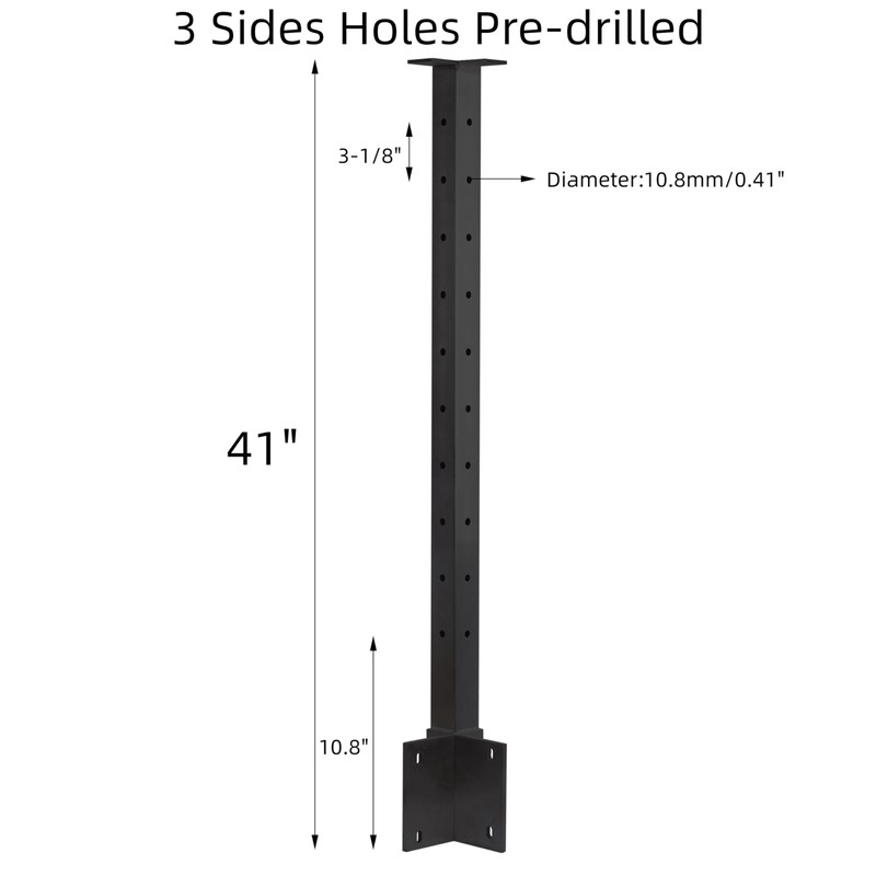 Senmit Cable Railing Corner Post Fascia Mount-Stainless Steel Square Weldless
