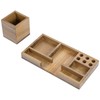 MyGift Acacia Solid Wood Desktop Stationery Holder - Sticky Note
