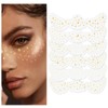 TELAIN 6 Styles Glitter Freckles Tattoo Stickers, Luminous Metallic Faux
