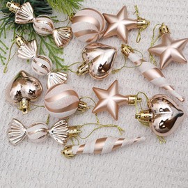 HERZONE Christmas Pendant, Christmas Tree Decoration, Christmas Tree Decoration for Christmas Tree (A-Champagne)