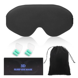 (Unisex) Eye Mask for Sleep, 3D Shape, Blindfold, Sleep Safe, Light Blocking, Breathable, No Pressure Sensation, Adjustable Size, Lightweight, Comfortable Sleep, Goods, Silk Eyes, Napping, Meditation