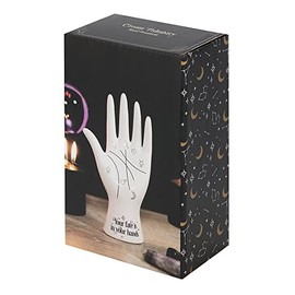 Something Different FT_53730 Palmistry Hand Ornament Ceramic | 1pc. 225g, White/Gold