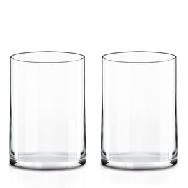CYS Excel 2 PCS Clear Glass Cylinder Vase (D:5" H:7") | Multiple Size Choices Glass Flower Vase Centerpieces | Hurricane Floating Candle Holder Vase