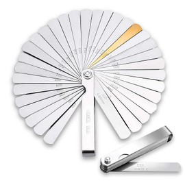 Precision Feeling Gauge Set, 32 Pieces Stainless Steel Valve Gauge for Engine Valve Game, Foldable Measuring Tool for Car, Motorcycle and String Instruments, Includes Protective Case