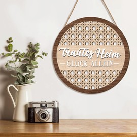 BINCUE Traditional Home Wall Decoration, Vintage Door Decoration, Welcome Sign, Front Door, Boho Front Door Decoration, Welcome Wooden Sign, Door Sign Welcome, Hollow Part Design, Welcome Decoration