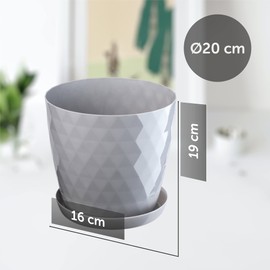 Kadax Decorative Flower Pot, for Flowers and Plants, with bottom tray, Made of Light and Durable Material