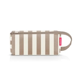 reisenthel Summerstripes Coffee Boxy Cosmetic Case - Ideal Travel Companion with Lots of Storage Space. 2 Inner Pockets for More Order
