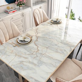 FunStick 24"x200" Glossy Blue Gold Marble Countertop Contact Paper Waterproof Marble Wallpaper Peel and Stick Countertops for Kitchen Wallpaper Self Adhesive Vinyl Marble Wall Paper for Table Walls