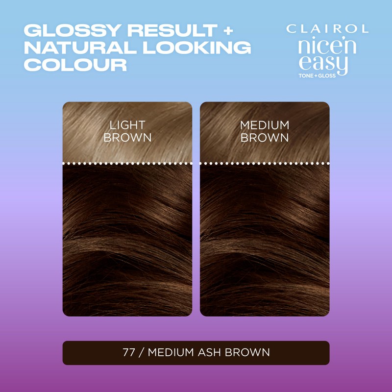 CLAIROL NICE'N EASY TONE+GLOSS SEMI PERMANENT HAIR DYE - 511/77