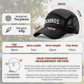 ROCKBROS Cycling Cap, Breathable Sun Protection, Quick-Drying, Outdoor Sports Caps, UV Protection Cap for Men and Women, White, Unit size