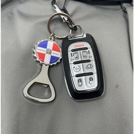 TSY TOOL 6 Pack Dominican Republic Country Metal Keychain, 6 Bottle Opener, DR Flag, Bottle Cap, Beer Bottle, Spoon Design, Souvenir Keychains, Bulk, Set of 6