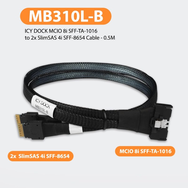 ICY DOCK MB310L-B Data Cable - 1x MCIO SFF-TA-1016 8i