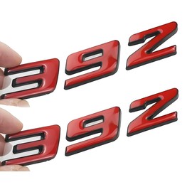 Pair Set 392 Front Right Door Side Badge Nameplates Emblem Self-Adhesive Decals Sticker (Black Red)