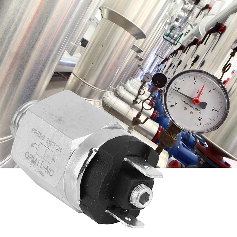 Adjustable Air Pressure Switch Normally Closed QPM11-NC Switch G1/4in AC220V