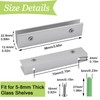 UFURMATE Glass Clamp, 4Pcs Adjustable Rectangle Glass Shelf Bracket Aluminum