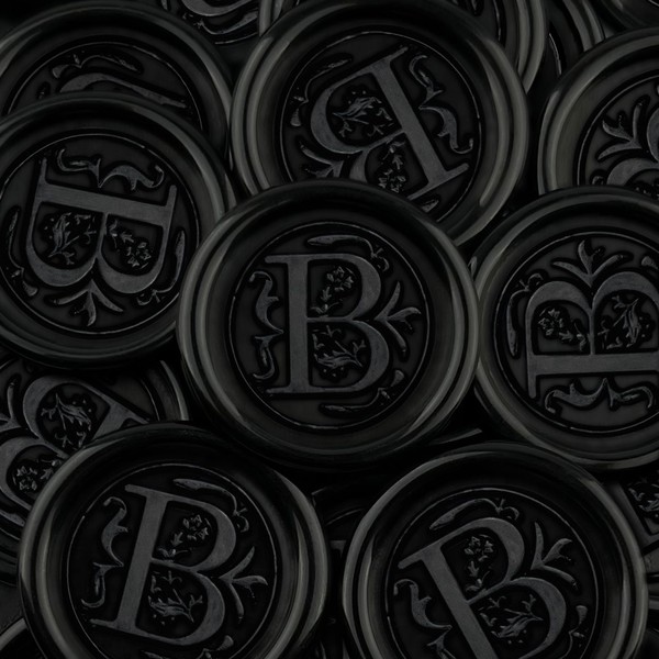 50Pcs Black Wax Seal Stickers Handmade Envelope Seals Self Adhesive