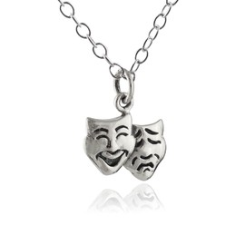 FashionJunkie4Life Sterling Silver Arts and Theater Charm Pendant Necklaces for Women, Sterling Silver