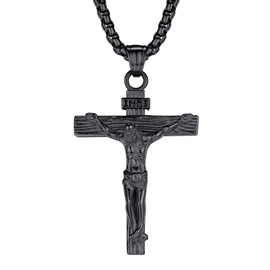FaithHeart Cross Necklace, Urn Pendant, Cross, Men's, Stainless Steel, Engravable, Metal Allergy, Amulet, Stainless Steel