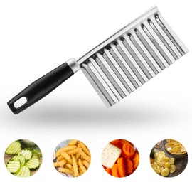 Litoexpe Crinkle Cutter/Wavy Knife for Any Vegetable, Wavy Chopper Great Crinkle Knife for Veggies, Stainless Steel Blade
