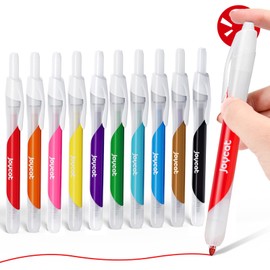 JoyCat Click Washable Markers for kids with Retractable Tips,10 Colors Markers Set,retractable markers for Toddlers Kids, Ideal arts & crafts supplies,coloring markers,Holiday Gifts for Kids.