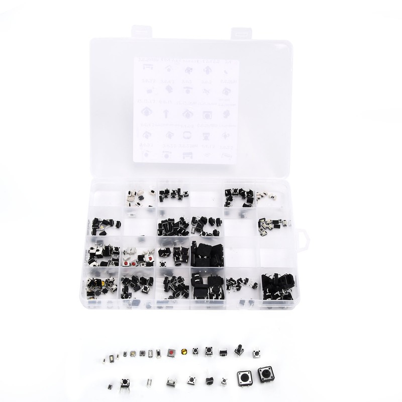 250pcs Tact Push Switch Micro Combination Kit 25 Values Boxed