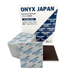 ONYX JAPAN Sanding Sponge, 20 pcs (3.94 inch x 4.73 inch) 100mm x 120mm Abrasive Sandpaper (320/500-600/800-1000/1200-1500/3000 5 Types) (5-Ultrafine(P1200-1500))