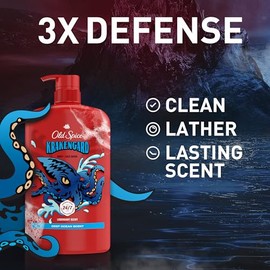 Old Spice Body Wash for Men, Krakengard, Long Lasting Lather, 24/7 Shower Fresh, 30 Fl Oz(Pack of 4)