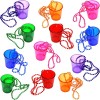 12 Collar Vaso Shot Caballito Tequilero Mardi Gras Fiesta Color