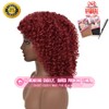 rosmile Curly Wigs for Black Women -Burgundy Synthetic African American