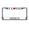 Fastasticdeals I Love Heart Naples, Fl License Plate Frame Tag Holder Cover