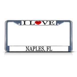 Fastasticdeals I Love Heart Naples, Fl License Plate Frame Tag Holder Cover