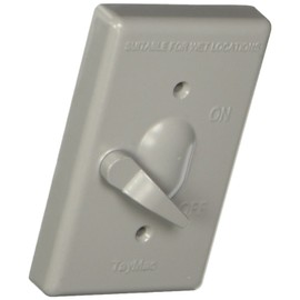 TayMac TC100S Weatherproof Toggle Cover, 1-Gang, Vertical Device Mount, Gray
