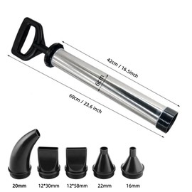 Cement Caulking Pump Thickened Stainless Steel Hand Caulk Mortar Pointing Grouting Gun Mortar Sprayer Applicator Cement Caulking Gun with 5 Nozzles (Black)