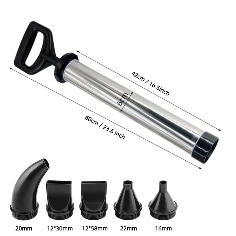 Mortar Pointing Grouting Gun, Cement Caulking Pump with 5 Nozzles