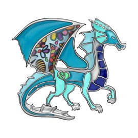 DUOWEI Novelty Dinosaur Welsh Dragon Brooch Pins Clothing Scarf Decoration Charms Jewellery Gifts for Women Teenager Girls, Metal Metal enamel, Sandstone