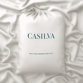 CASILVA Eucalyptus Sheets - Infused with Silver for Anti-Odor, Softer Than Silk Fibers, More Cooling Than Cotton - Perfect for Hot Sleepers & Sensitive Skin - 100% Tencel Lyocell - King Sheet Set