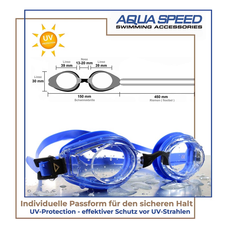 Aqua Speed® Lumina Swimming goggle (optical lenses to correct short-sightedness;