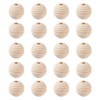 Wooden Beads 20 mm Beehive Striped Shape Natural Wooden Balls