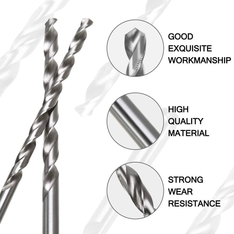 5 PCS 200MM Extra Long Hss Drill Bit Set, Twist