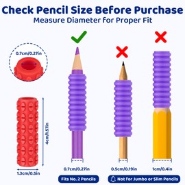 PuraEase Textured Pencil Grips for Kids, Teens & Adults – 24PC Sensory Fidget Toys for ADHD, Autism, Anxiety & Stress Relief - Ideal for Teachers as Educational Tools or Classroom Rewards