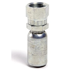 North Mountain Supply Hydraulics Rigid 316 Stainless Steel- 1/2" ORFS Female Fitting for 3/8" Hydraulic Hose - Compression Style Crimp