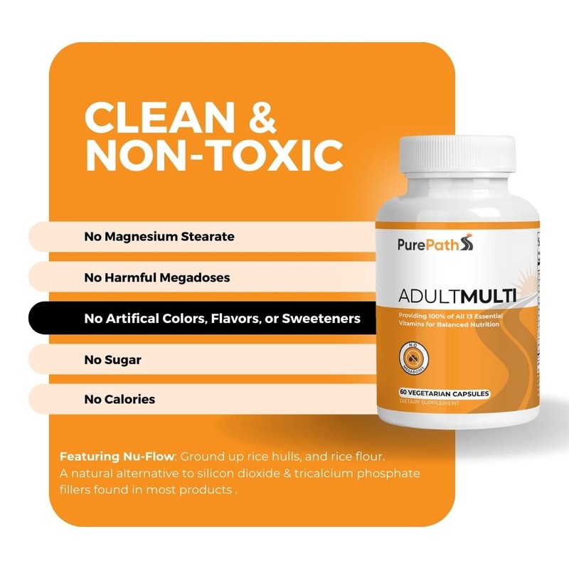 PurePath Non-Toxic Adult Multivitamin - 13 Vitamins - 100% RDA