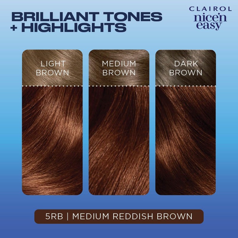 Clairol Nice'n Easy Crème Permanent Hair Dye, 5RB Medium Reddish