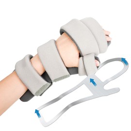 NIdreamCE Resting Hand Splints for Straightening Fingers,Carpal Tunnel Wrist Brace Night Immobilizer With Finger Separators for Stroke Rehabilitation,Muscle Atrophy, Dupuytren's Contractures (L)