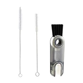 Cleaning Brush, 1 Pcs 3-in-1 Cup Lid Crevice Cleaning Brush and 2 Pcs Straw Brushes, Multifunctional Cleaning Brush, Cup Lid Detail Brush, Straw Cleaning Brush, Test Tube Brushes
