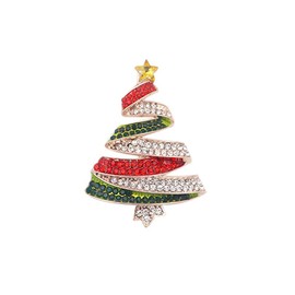 Rhinestone Christmas Tree Brooch for Women Beauty New Year Tree Brooch Pin Holiday Party Decorations Xmas Banquet Pin for Scarf Suit Daily Wear