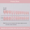 24 PCS Press on Nails White Edge Fake Nails Medium
