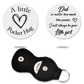 Dad Pocket Hug Token Keychain for Daddy Dad Gifts from Daughter Fathers Day Birthday Christmas Gift for Dad Stepdad Bonus Dad To My Dad Key Chain I Will Always Be Your Little Girl Dad Gift for Men