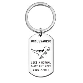 Uncle Keyring from Niece Nephew Uncle Dinosaur Keyring Adult Uncle Keychain Christmas Presents for Uncle Presents from Niece Nephew Funny Keyrings Uncle Birthday Presents Uncle Key Ring Thanksgiving