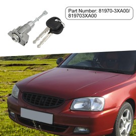 A ABSOPRO Door Lock Cylinder Set Kit with 2 Keys 81970-3XA00 819703XA00 Left Driver Side Door Lock Set Tumbler with Key LH for Hyundai Elantra 2011-2016 1.8L 2.0L Metal